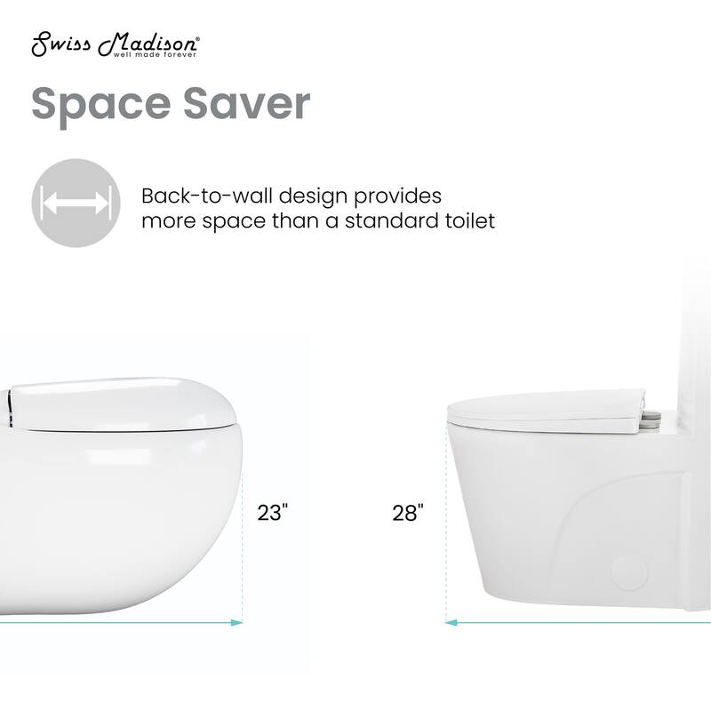 Plaisir Back To Wall Toilet - 23" x 16.2" x 15.63"