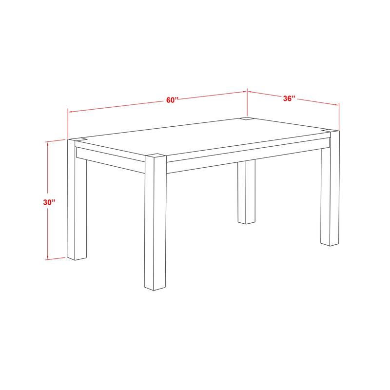 HomeStock 7-Piece Rectangle Distressed Jacobean Finish Solid Wood Top Dining Table with 6 Parson Chairs