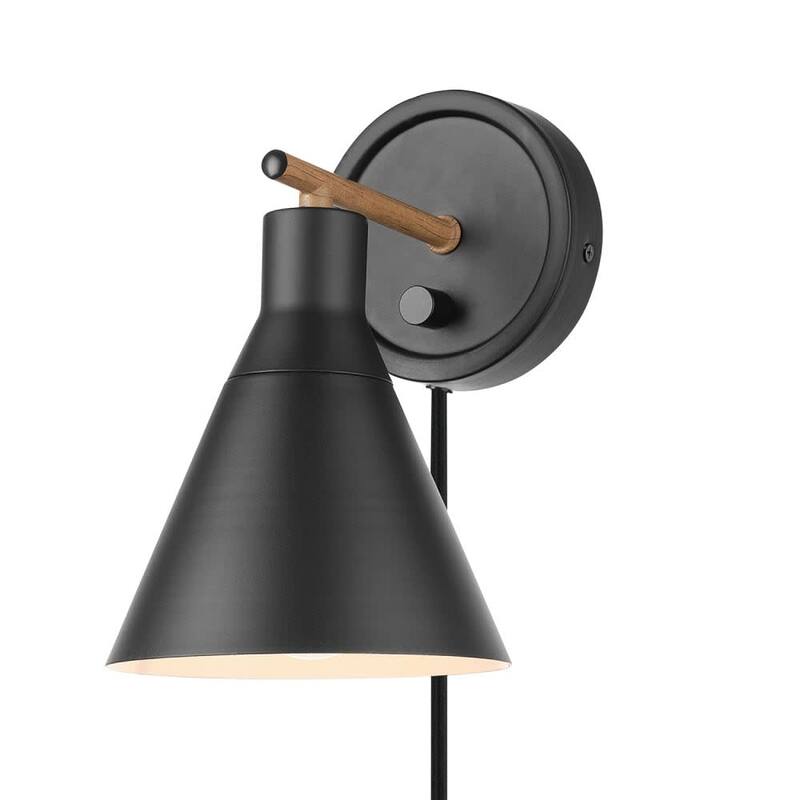 James Allan 10" Tall Wall Sconce with Metal Shade - Matte Black