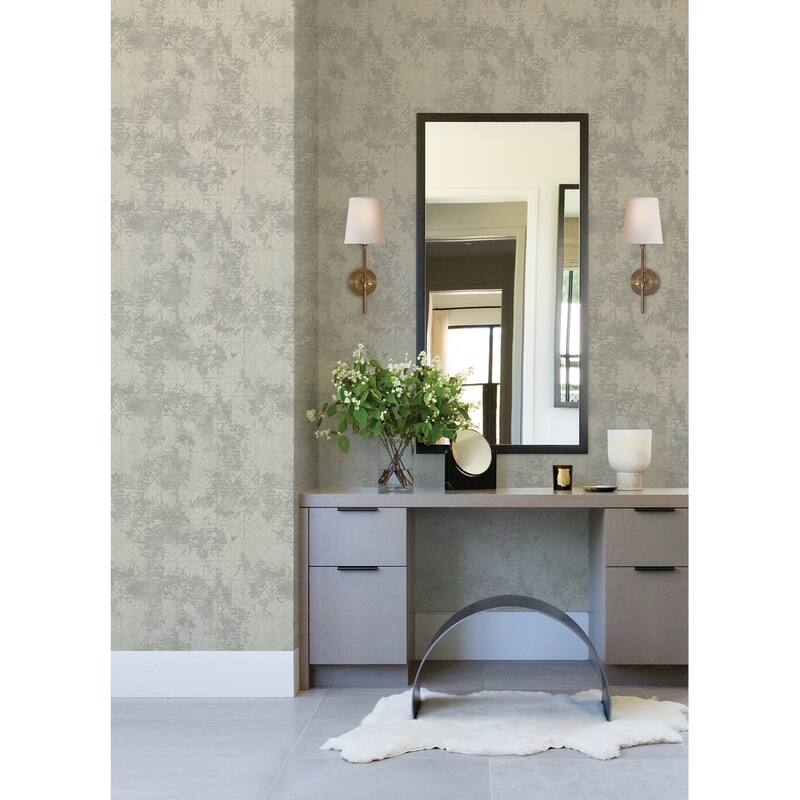 A-Street Prints Odell Silver Antique Tiles Wallpaper