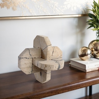 Stone Decorative Object Interlocking Geometric Sculptural Design - Bed ...