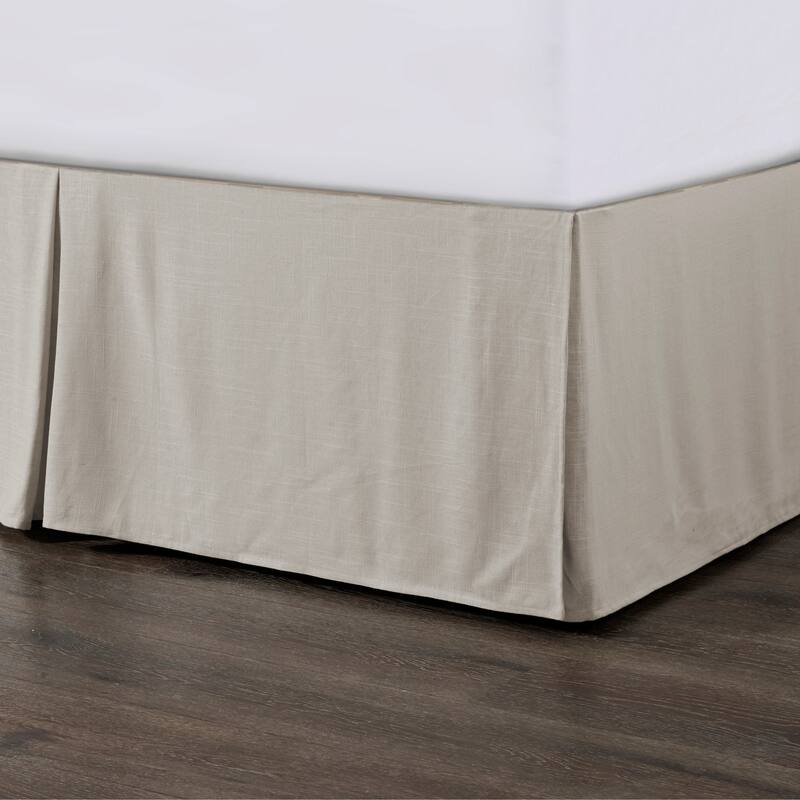 HiEnd Accents Hera Tailored Linen Bed Skirt - Queen - Light Tan