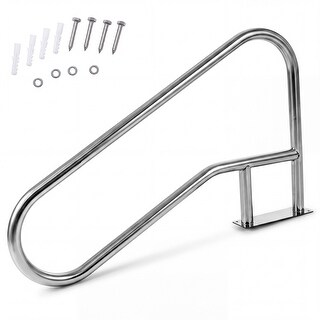 Gymax Pool Handrail 50 x 30 Inch Pool Railing for Inground Pools 304