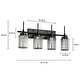preview thumbnail 22 of 103, Modern Black 1/2/3/4/5-Light Bathroom Crystal Vanity Light Wall Sconces