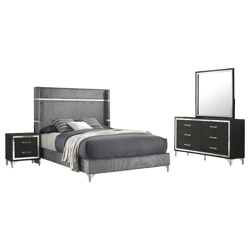 Lucia Bedroom Set Grey and Black