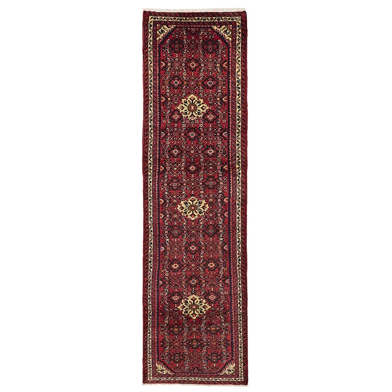 ECARPETGALLERY Hand-knotted Andelz Red Wool Rug - 2'6 x 9'10