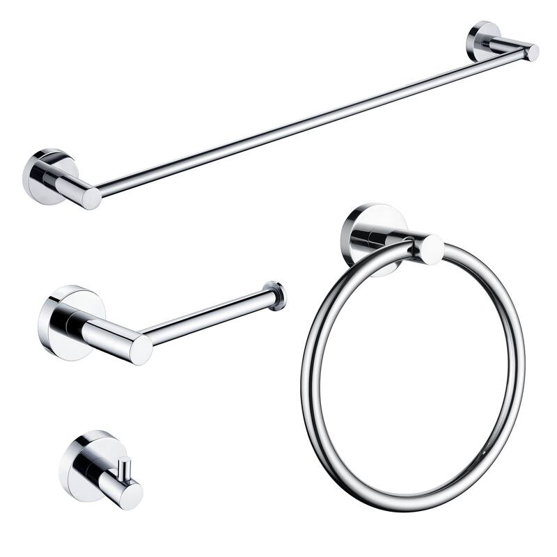 ANZZI 4-Piece Chrome Bathroom Accessories Set - Polished Chrome