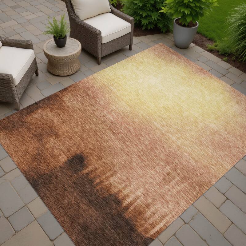 Machine Washable Indoor/ Outdoor Modern Dawn Chantille Rug