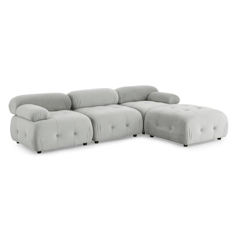 Modular Sectional Sofa L Shaped Couch with Reversible Ottoman