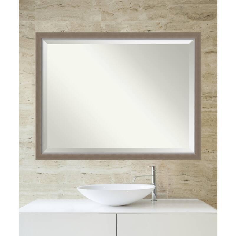 Beveled Bathroom Wall Mirror - Eva Narrow Frame