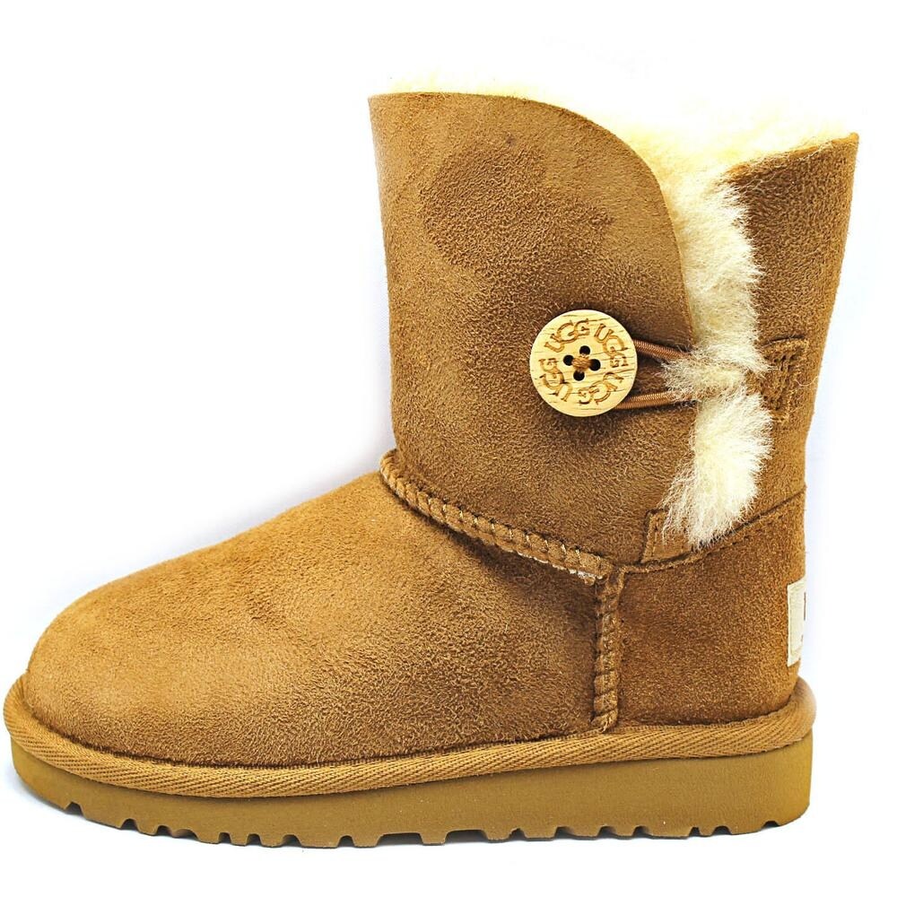 Shop Ugg Australia Bailey Button Toddler Round Toe Suede Brown