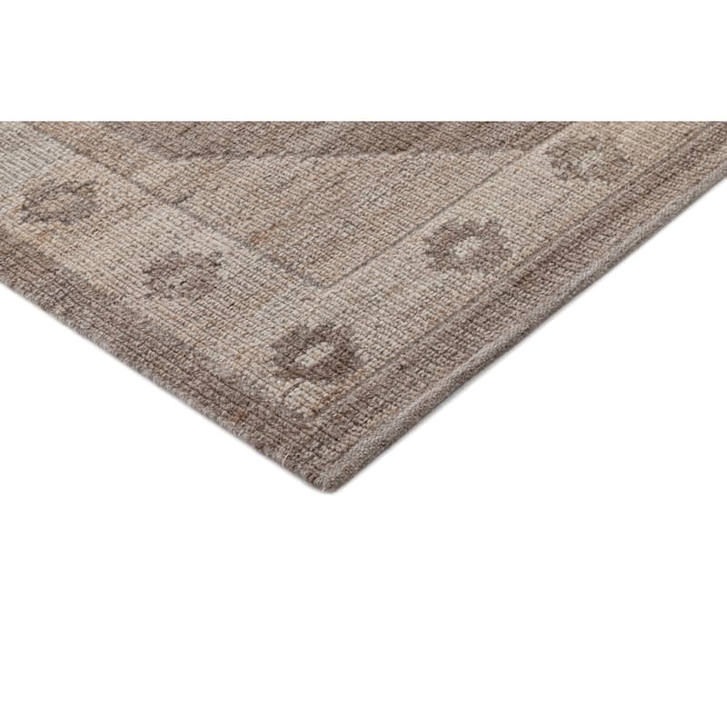 Terra by Obeetee Leah Noah Coffee Rug - Natural/Criss Cross - 2'6" x 8'