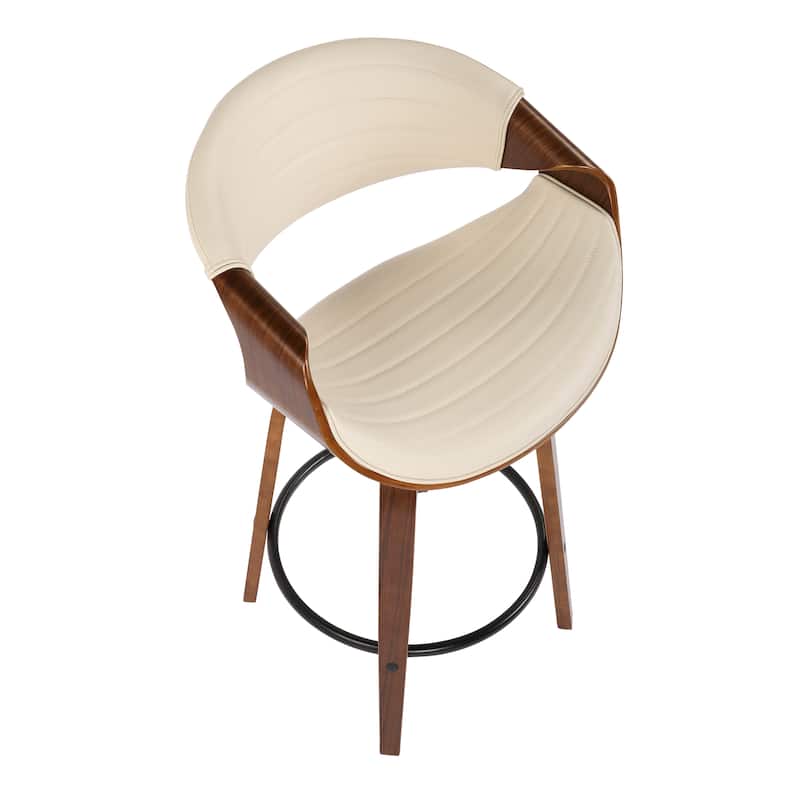 Carson Carrington Kanteborg 26" Fixed-Height Counter Stool with Bent Wood Legs & Round Footrest (Set of 2)