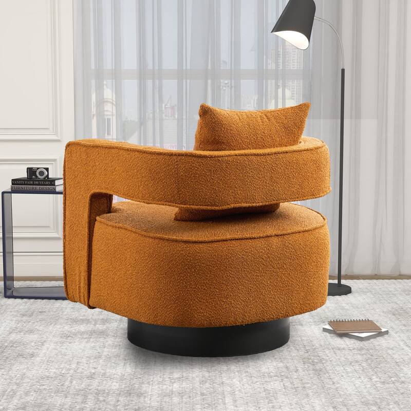 Swivel Accent Open Back Chair Modern Comfy Sofa Chair With Base For Nursery Bedroom Living Room Hotel Office