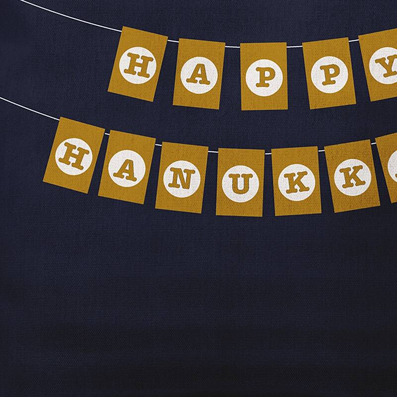Banner Day Happy Hanukkah Indoor/Outdoor Throw Pillow