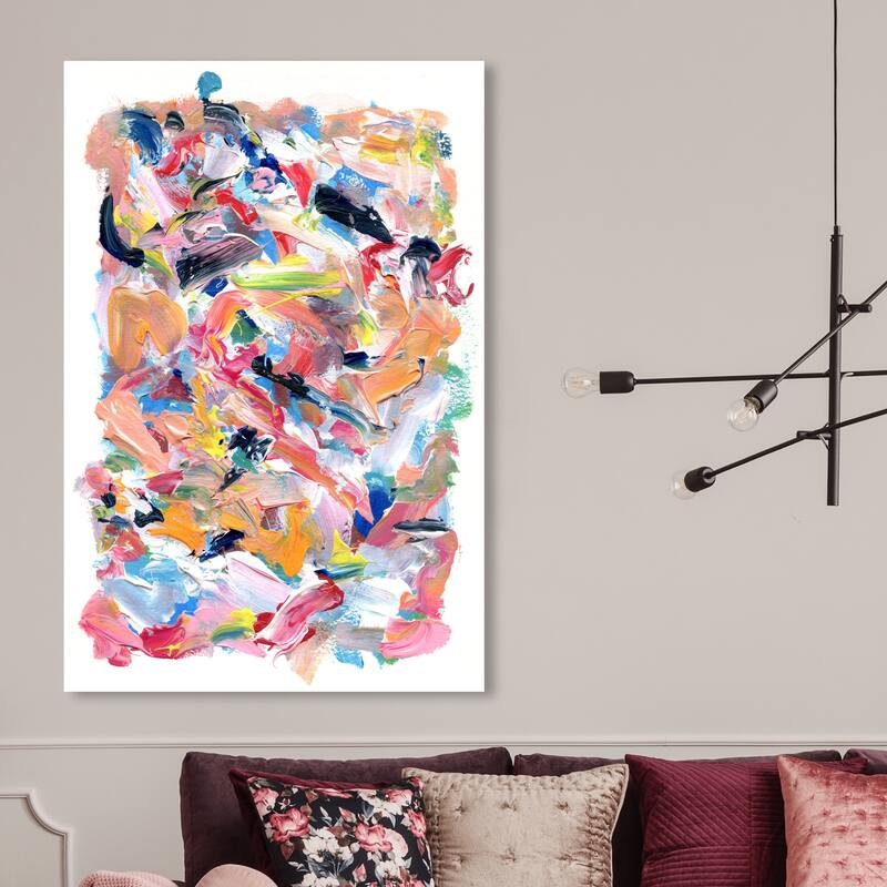 Wynwood Studio Abstract Fruit Blending White and Modern & Contemporary Wall Art Canvas Print - 45 x 30