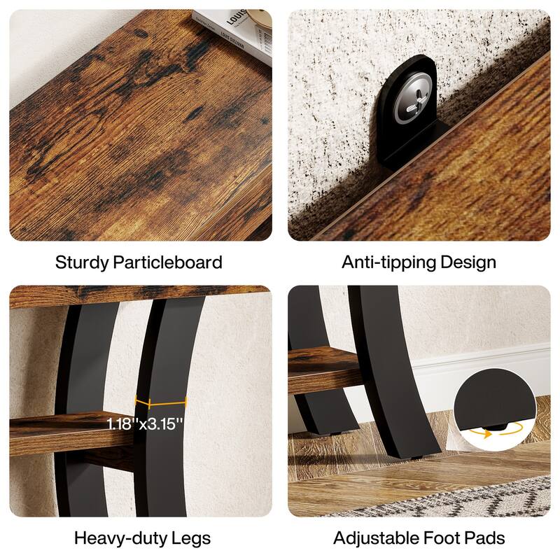 41" Entryway Console Table with Storage Shelves