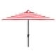 preview thumbnail 11 of 24, SAFAVIEH Iris 9ft Round Outdoor Patio Umbrella - UV Resistant with Auto Crank Tilt Red/White