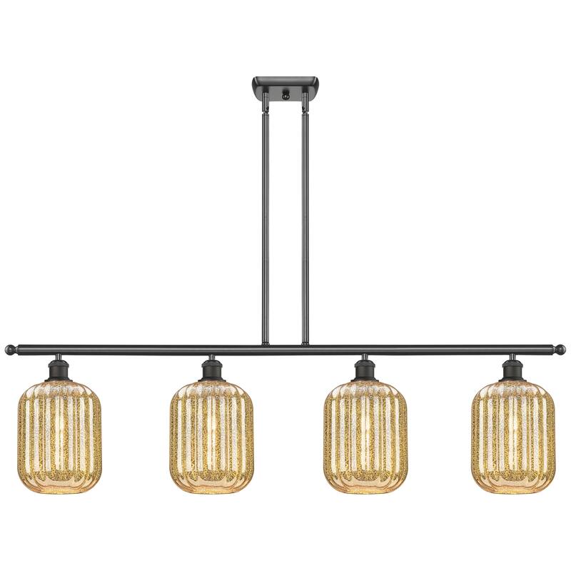 Innovations Lighting Endless Possibilities Ballston - Preston - 4 Light 48" Jar Shade Stem Hung Island Light - Mercury/Oil Rubbed Bronze
