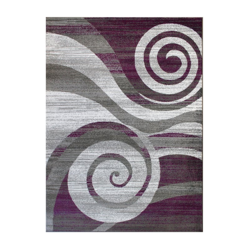 Modern Swirl Design Olefin Area Rug
