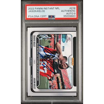 Jason Kelce 2022 Panini Instant Signed Football Card #218 Auto PSA 9 95009663 - 8'6" x 11'6"