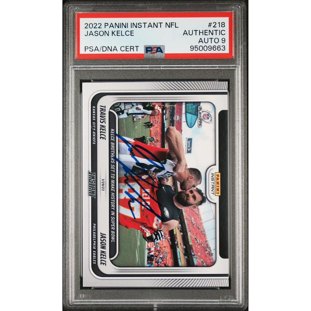 Jason Kelce 2022 Panini Instant Signed Football Card #218 Auto PSA 9 95009663 - 8'6" x 11'6"
