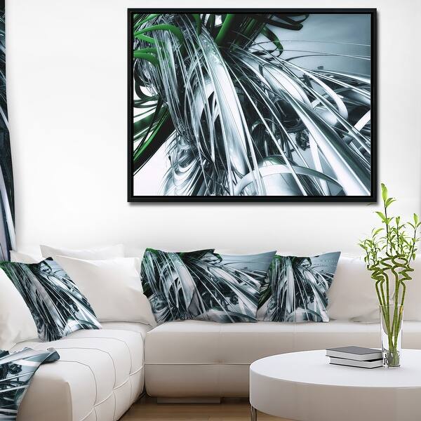 Shop Designart 3d Abstract Art Green Black Abstract Framed