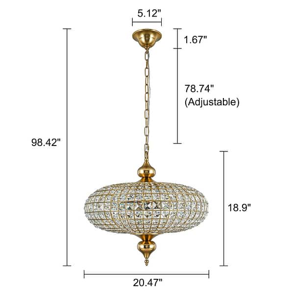 dimension image slide 1 of 2, Retro French 4/5-Light Antique Brass Globe Crystal Chandelier Kitchen Island Pendant