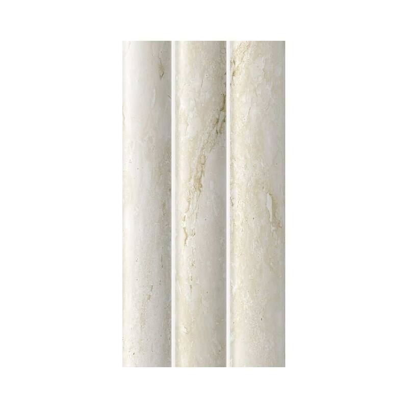 Lyrical 4.5x9 Matte Marble Look Porcelain Fluted Ribbed Tile - Wall, Backplash