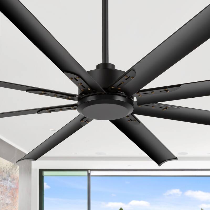 Large 72"/84"/96"/120" Black Ceiling Fan with Remote without Light-6/8 Aluminum Blades