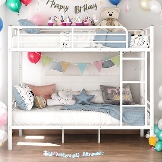 Full Over Full Metal Bunk Bed with Contemporary Design & Safety Features