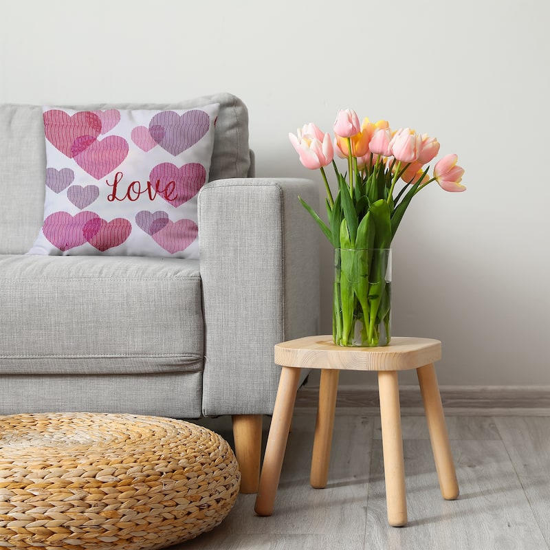 Colliding Hearts Valentines Day Accent Pillow