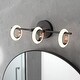 preview thumbnail 1 of 12, Glow's Avenue 3-Light Dimmable Loop Ring Bathroom Vanity Light Rose Gold