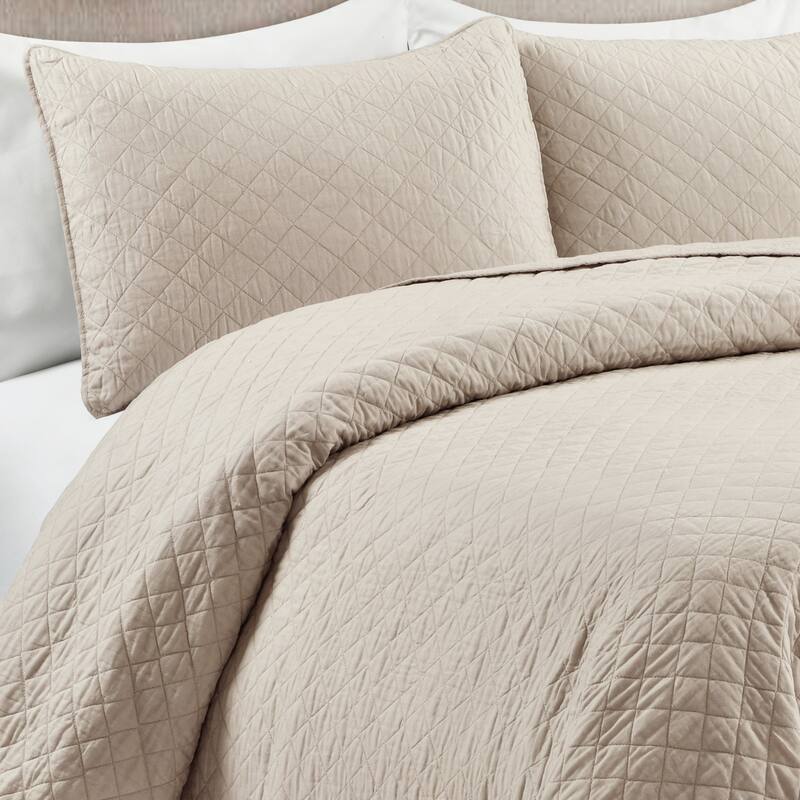 Copper Grove Balm Diamond Oversized Cotton 3-piece Quilt Set