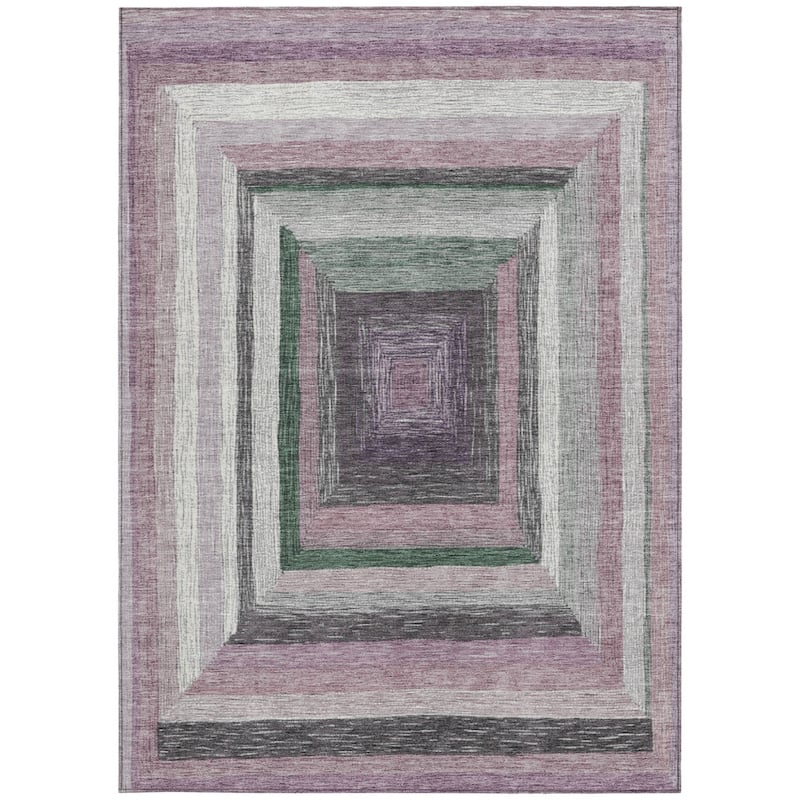 HomeRoots Geometric Transitional Rectangle Outdoor Rug