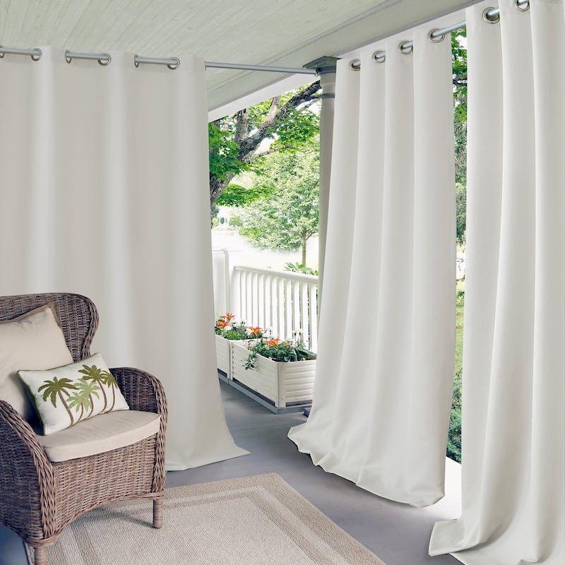 Cairo Solid Grommet Indoor/Outdoor Window Curtain, Set of 2