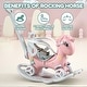 preview thumbnail 2 of 18, Rocking Horse for Toddlers Backrest and Balance Board for Baby Girl and Boy - 26.77"L * 11.81"W * 27.56"H