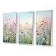 preview thumbnail 10 of 11, Designart "Wild Flowers Meadows" Flower Field Framed Art Set of 3 - Traditional Wall Art Set Purple Wall Decor 3 Pieces