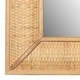 preview thumbnail 4 of 3, Rectangle Wall Mirror with Rattan Detail, Natural