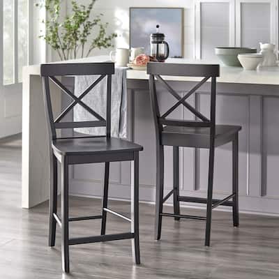 Simple Living Albury Solid Wood Counter Height Stools (Set of 2)