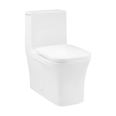 Bastille One Piece Square Right Side Flush Handle Toilet 1.28 Gpf - 26.05" x 14" 29.25"