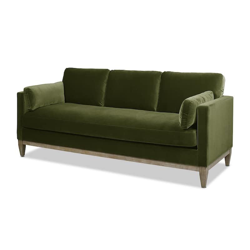 Knox 84" Modern Farmhouse Velvet Track Arm Sofa