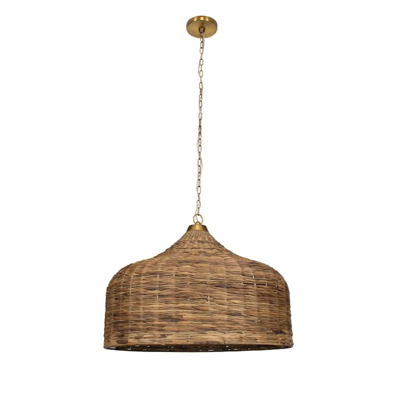 Uttermost 21616 Tauranga 5 Light 30" Wide Pendant with Seagrass Shade