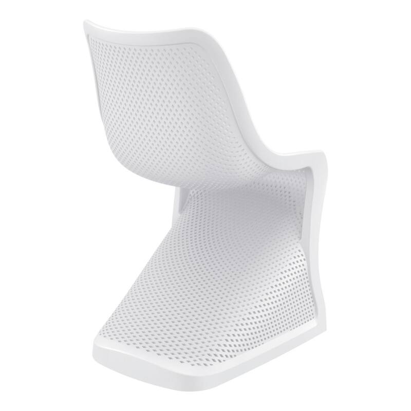 33.5" White Outdoor Patio Dining Chair