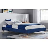 Millbury Modern Blue Velvet Upholstered Full Size Platform Bed Frame ...