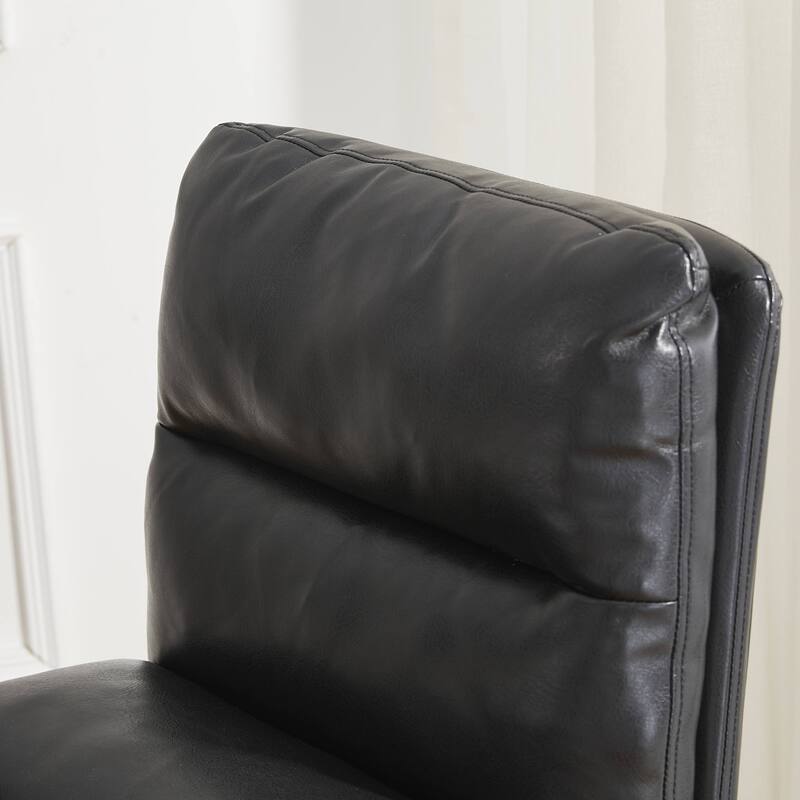 Glitzhome Set of 4 Modern Thick Soft Leatherette Metal Legs Bar Stools