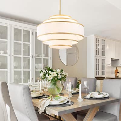 GetLedel 24" 5-Light Dimmable Tiered Drum Chandelier