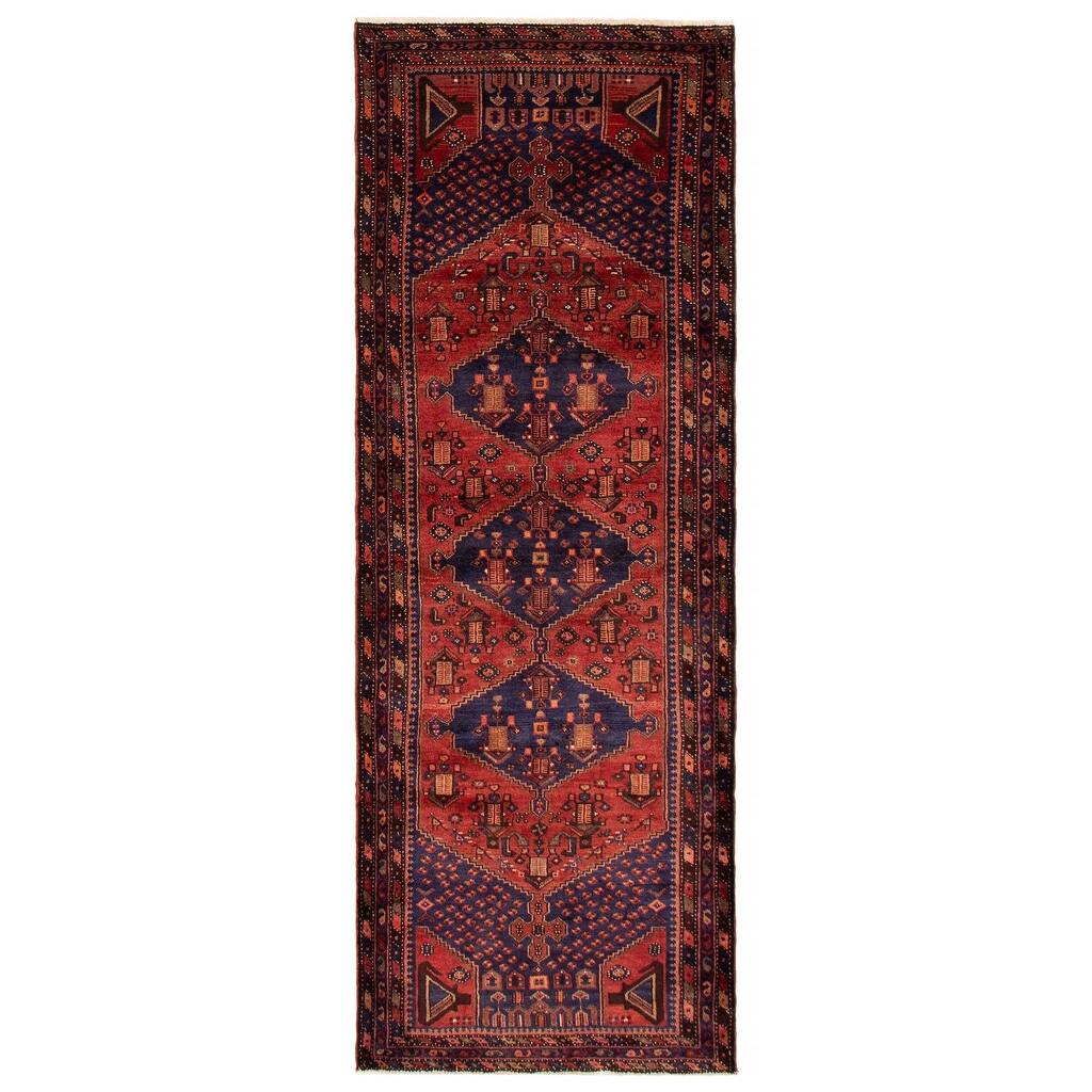 ECARPETGALLERY Hand-knotted Anadol Red Wool Rug - 3'7 x 10'0