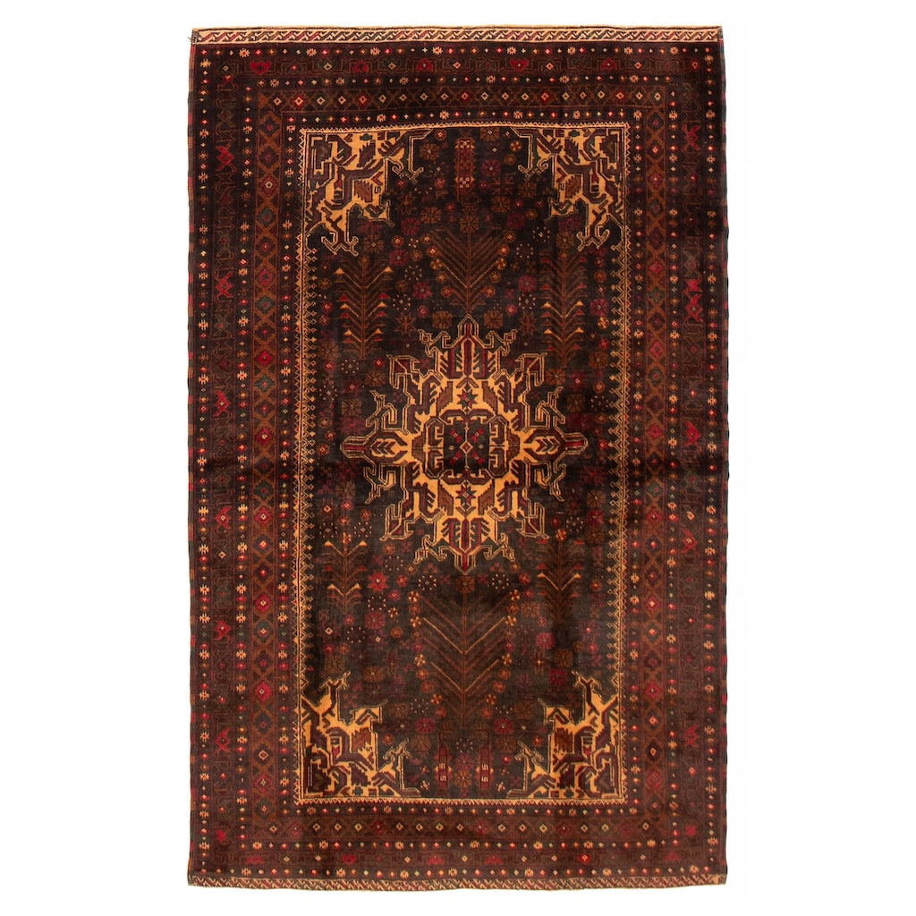 Teimani Black Rug 4'1" x 6'8" - 4'1 x 6'8