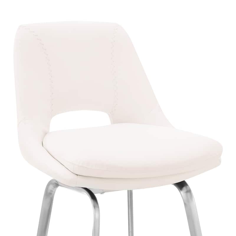 Carise Metal and Faux Leather Bar or Counter Swivel Stool